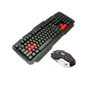 HK6700 Wireless Multimedia multi lights Gaming Keyboard Metal + Optical Gamer Mouse