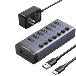UGREEN 7-Port Powered USB 3.0 Hub UK Power adaptor