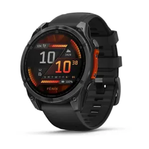 Garmin Fenix 8 47mm Amoled Sapphire Carbon Grey DLC Titanium With Black/Pebble Grey Silicon Band