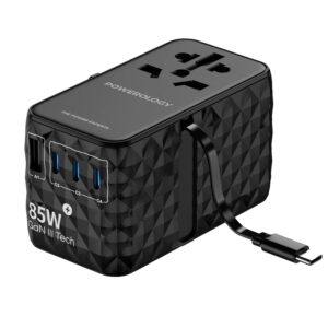 Powerology Universal Adapter 85W Super Charger with Type-C Cable