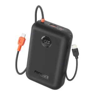 Promate 30000mAh Ultra Compact 35W SuperSpeed™ Power Bank with Built-In USB-C & Lightning Cable POWERPOD-30