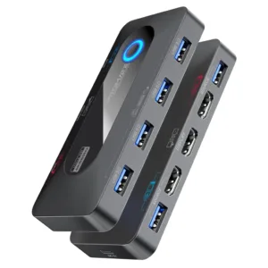 Promate 4K@60Hz KVM Switch with USB 3.0 Expansion