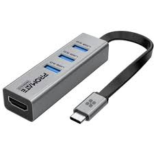 Promate LiteHub-4 4-in-1 Multi-Port USB-C Data Hub